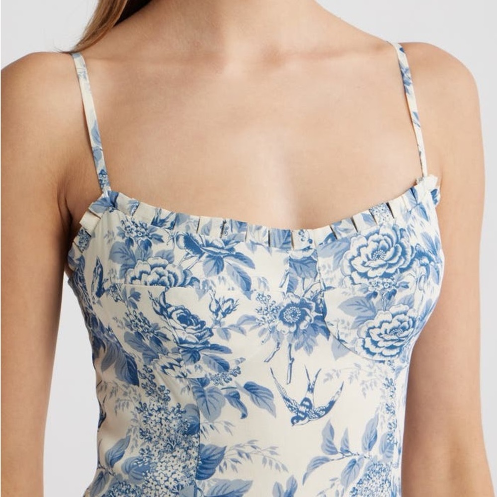 Reformation Aiko pleated slip dress